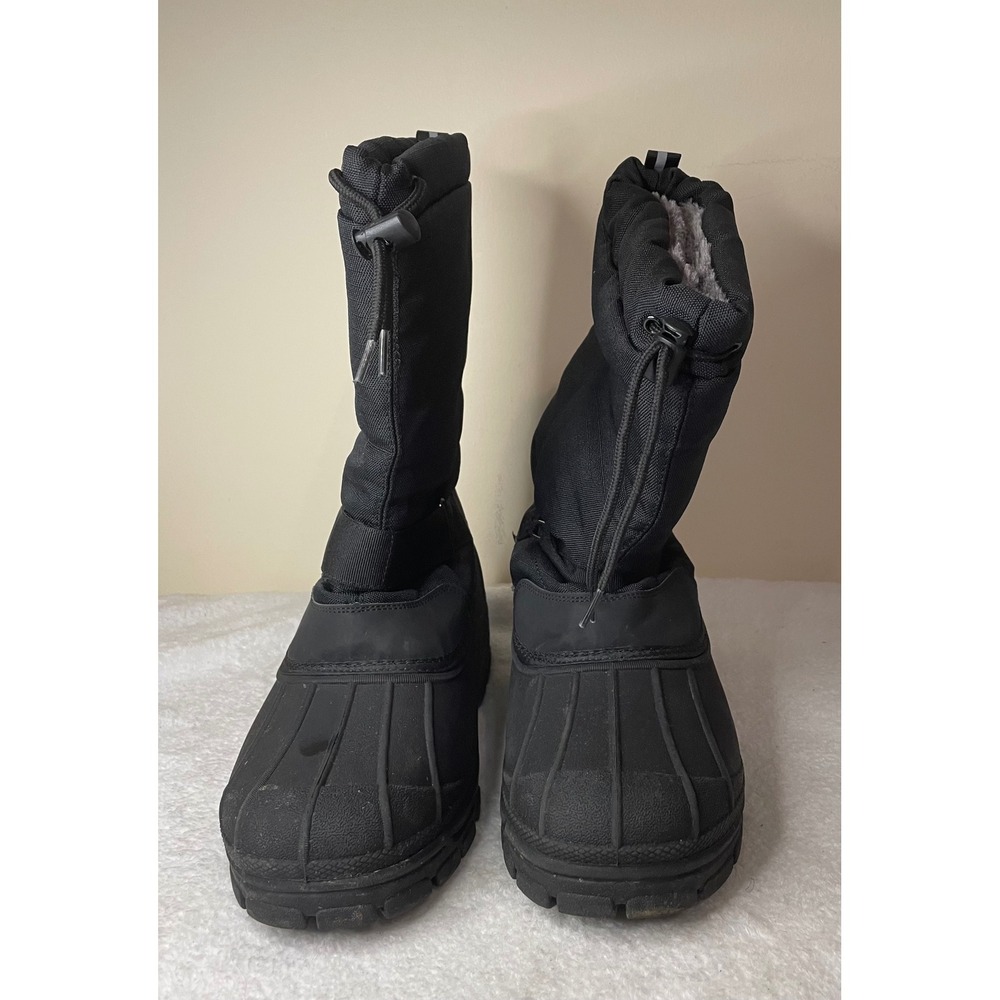 Aleader Mens Insulated Snow Boots Black Waterproof Winter Tall Rugged Size 9